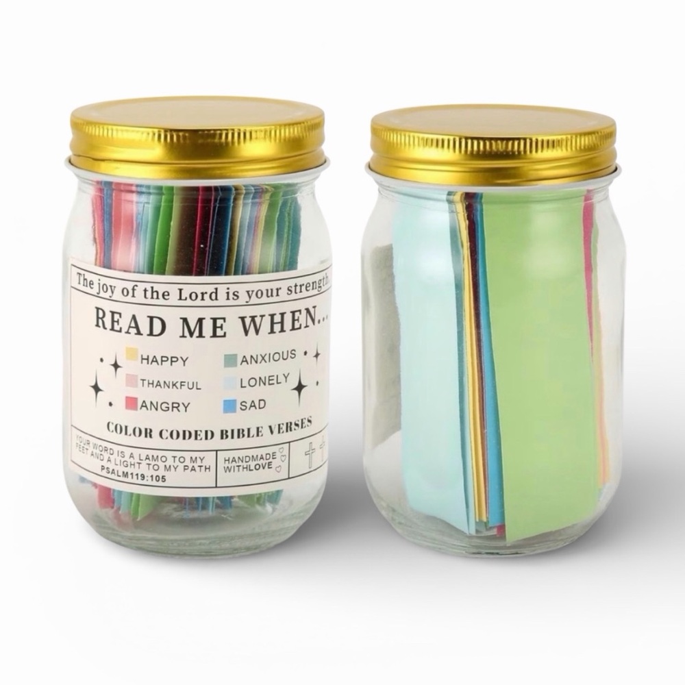 Read Me When Bible Verse Jar Color Coded Christian Anxiety, Encouragement Verses